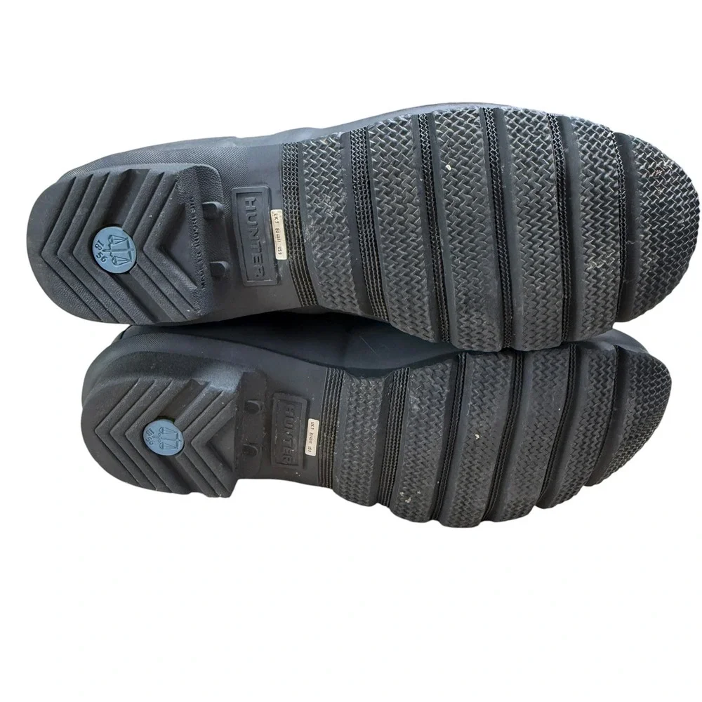 Hunter Original Tall Rain Boots‎ Matte Black/grey Waterproof Rubber W 9 EU 40/41
